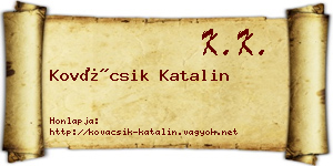 Kovácsik Katalin névjegykártya