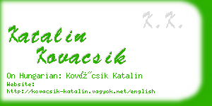 katalin kovacsik business card